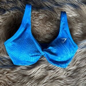 Gymshark Blue Knot-Front Sports Bra